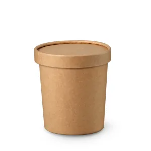 16oz Kraft Compostable Paper Food Cup with Vented Lid
