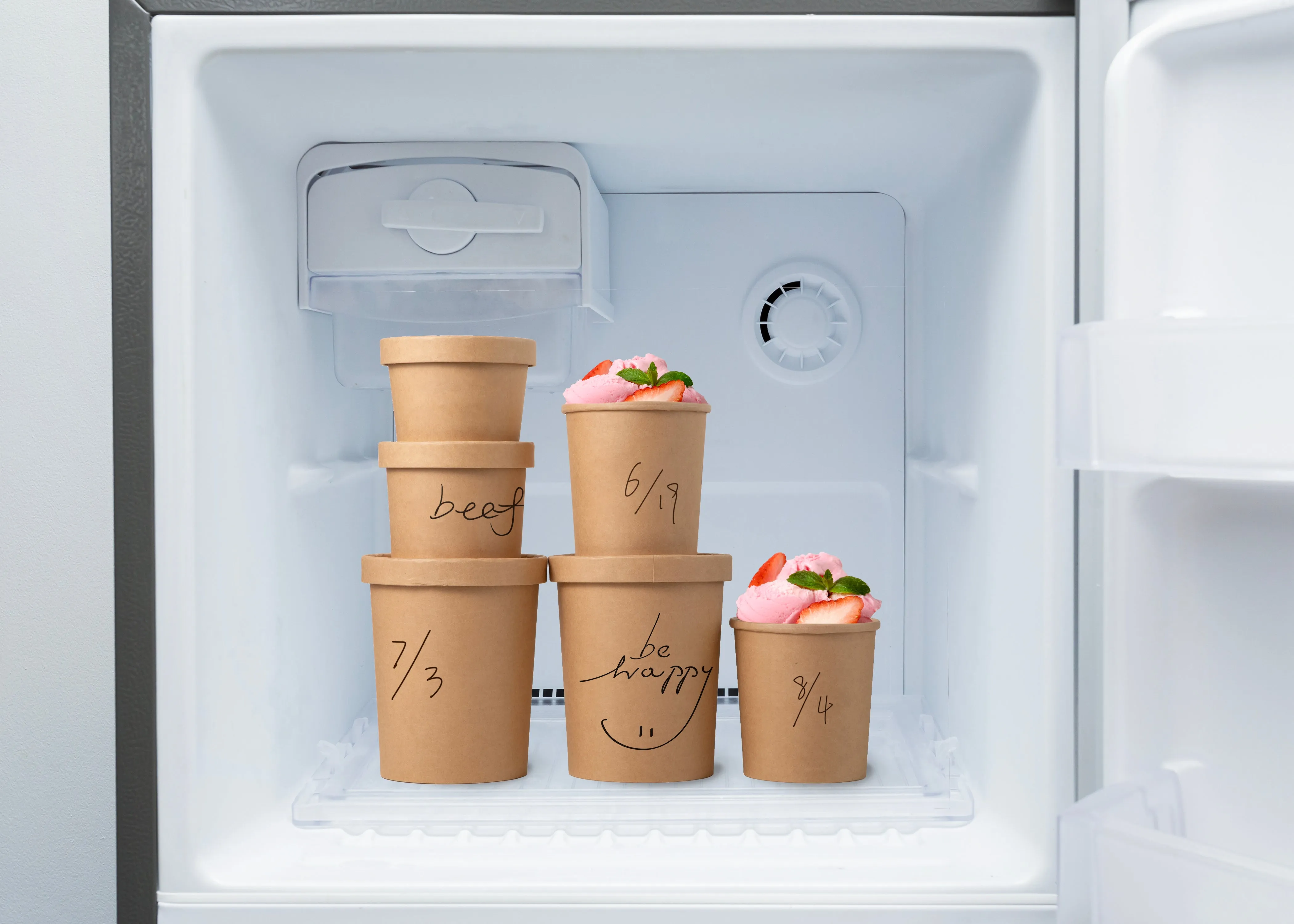 16oz Kraft Compostable Paper Food Cup with Vented Lid
