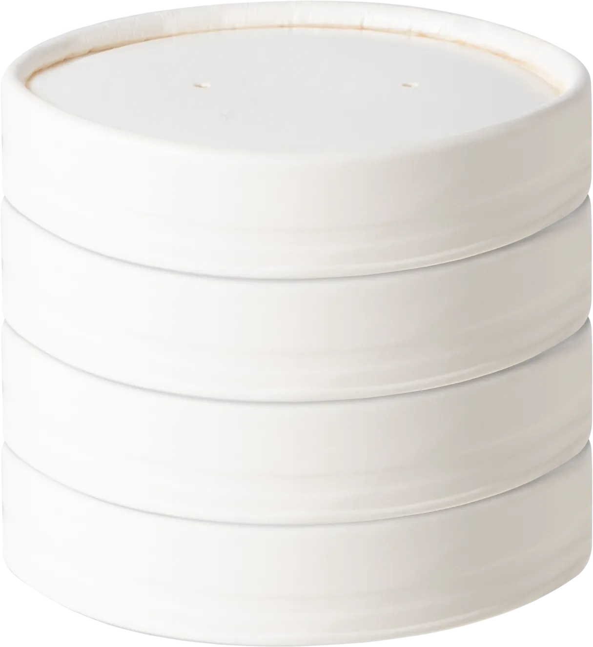16oz White Compostable Paper Food Cup with Vented Lid