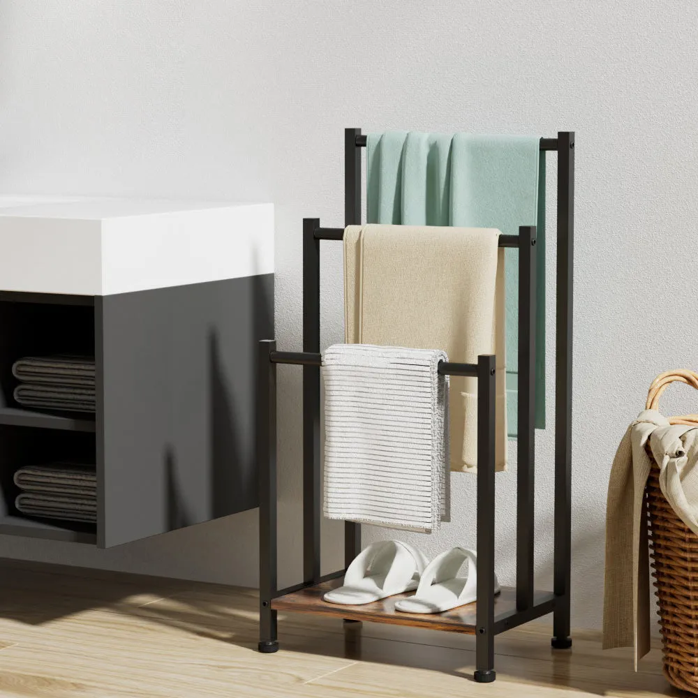 3 Tier Towel Rack Rail | Freestanding Holder | Bathroom Organizer | Laundry Drying Bar