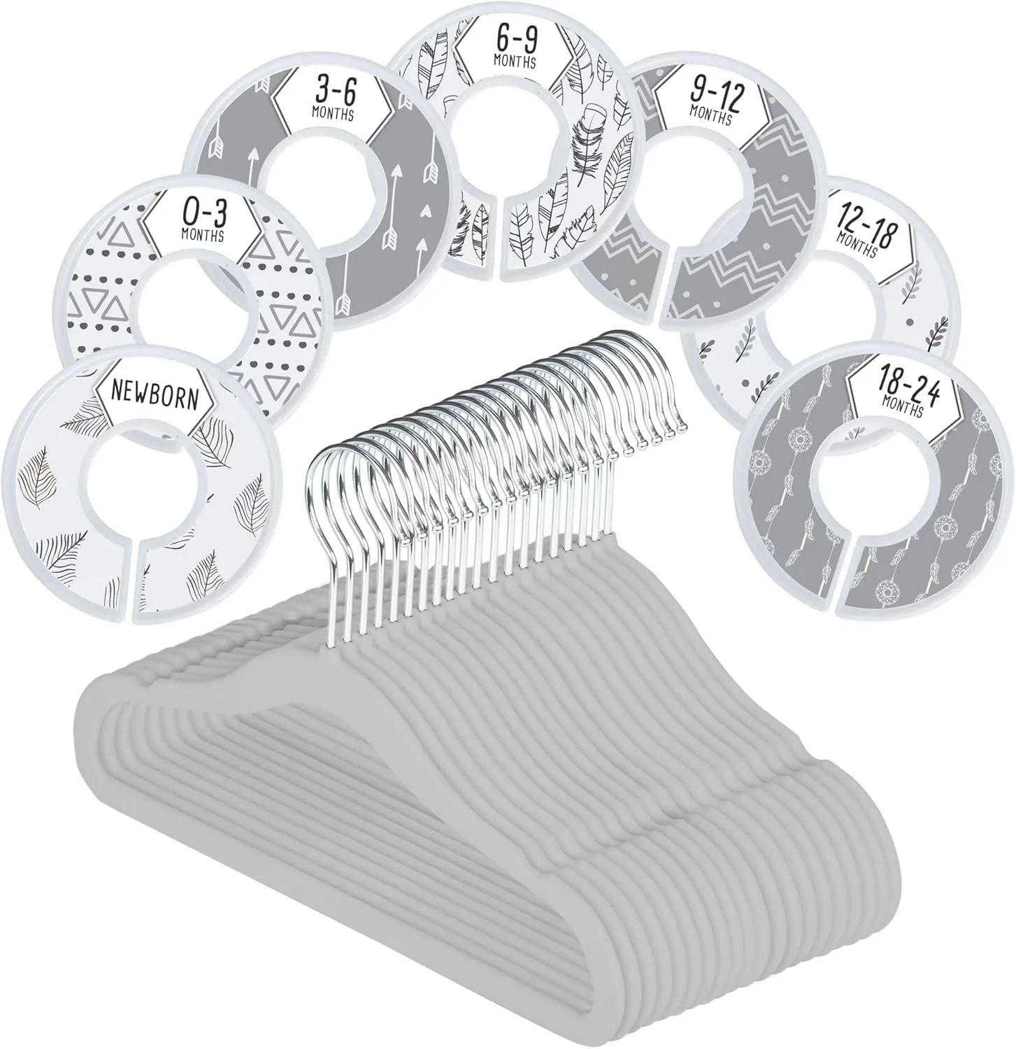 Baby Nest Designs 20x Baby Hangers with 7X Baby Closet Dividers