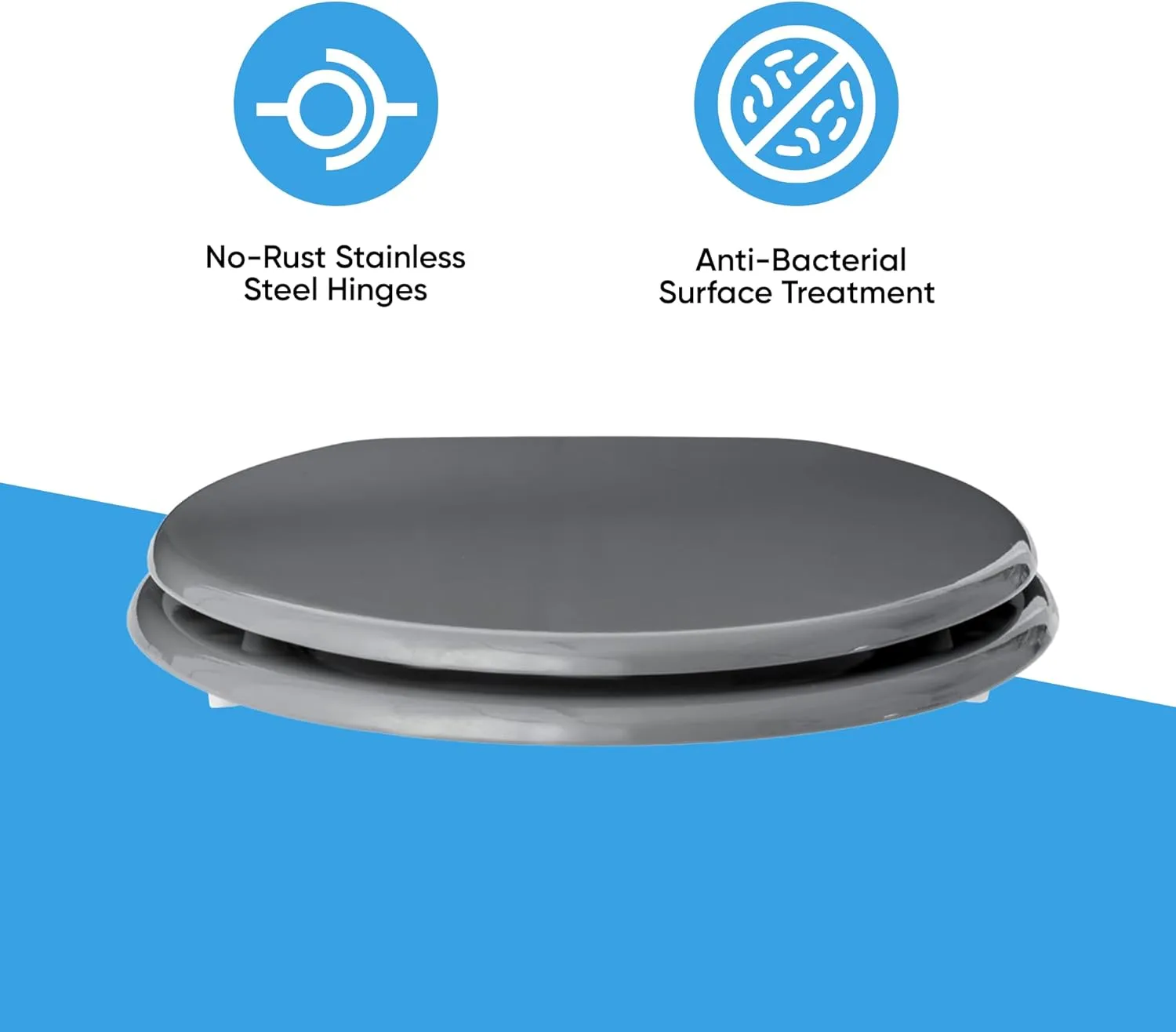Blue Canyon Wooden Toilet Seat  Grey
