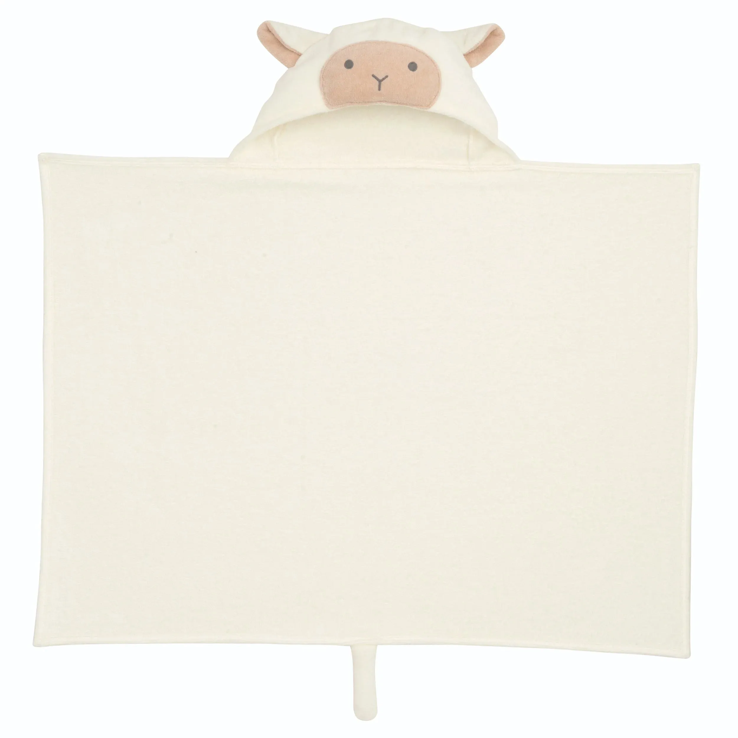 CREAM LAMBIE HOODED BABY BATH WRAP