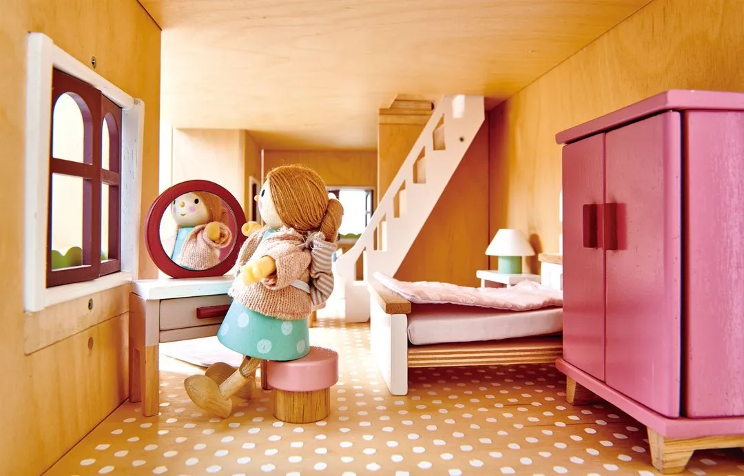 Dolls House Bedroom Wooden Furniture by Tender Leaf Toys