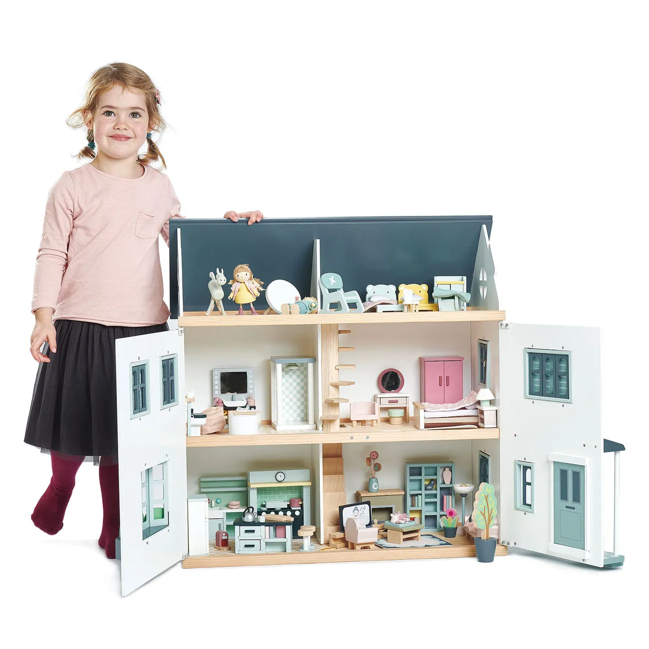 Dolls House Bedroom Wooden Furniture by Tender Leaf Toys
