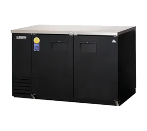 Everest EBB59-24 57-3/4" Black Two Section Solid Door Back Bar Cooler
