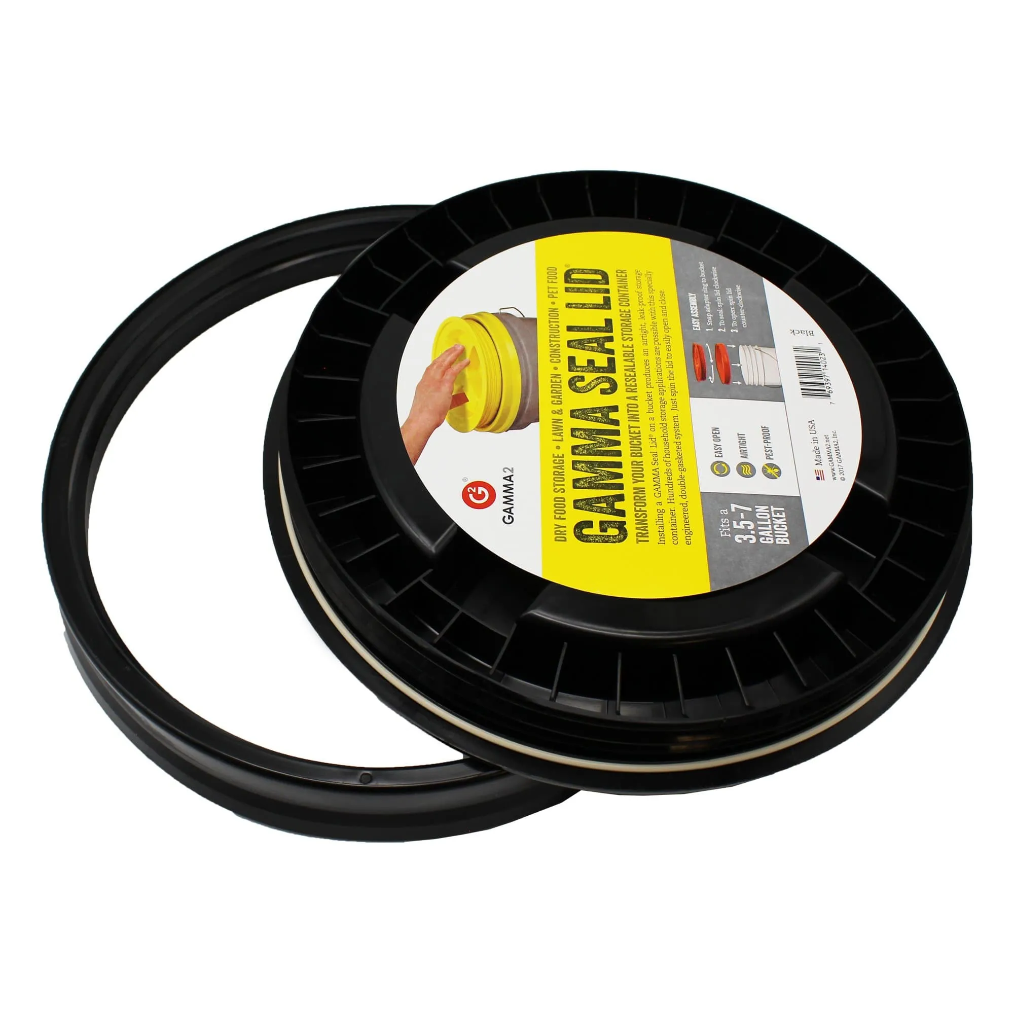 Gamma Seal Lid - Black (3.5 to 7.9 Gallon Bucket)