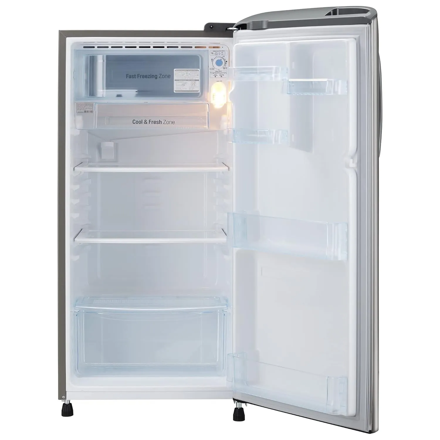 LG GL-B201APZD 185 L 3 Star Direct-Cool Single Door Refrigerator ( Shiny Steel, Fast Ice Making, Gross Volume 190 Litre)