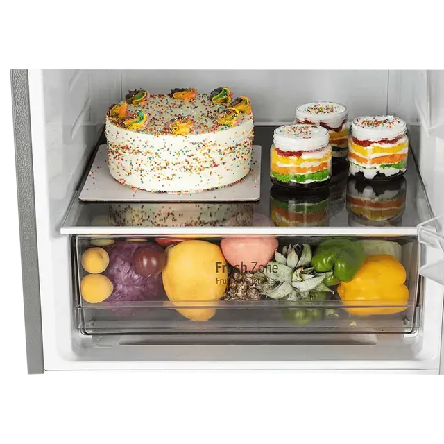 LG GL-B382DPZX 340 L 3 Star Wi-Fi Inverter Frost Free Double Door Refrigerator with Door Cooling  (Shiny Steel)