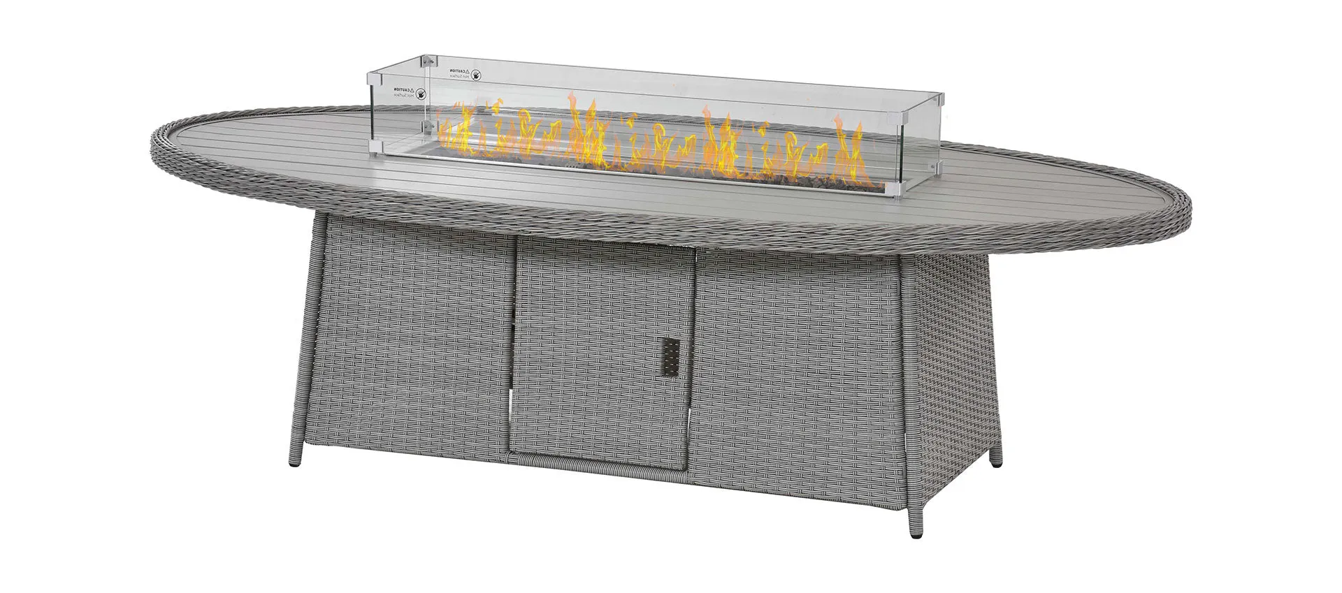 Maze Ascot 8 Seat Oval Dining Set with Fire Pit Table