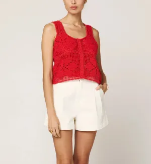 Miyuki Crochet Top | Poppy Red