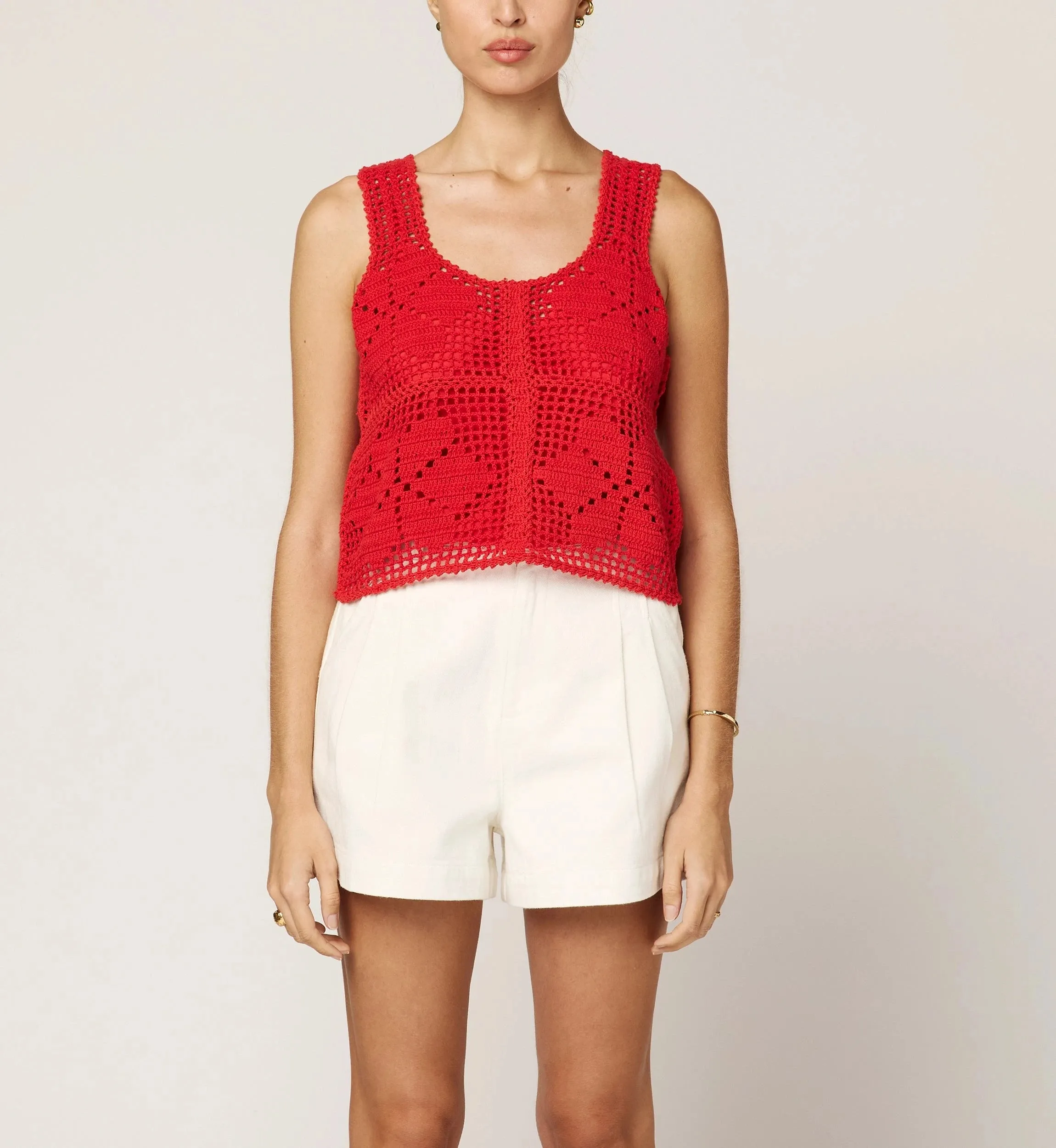 Miyuki Crochet Top | Poppy Red