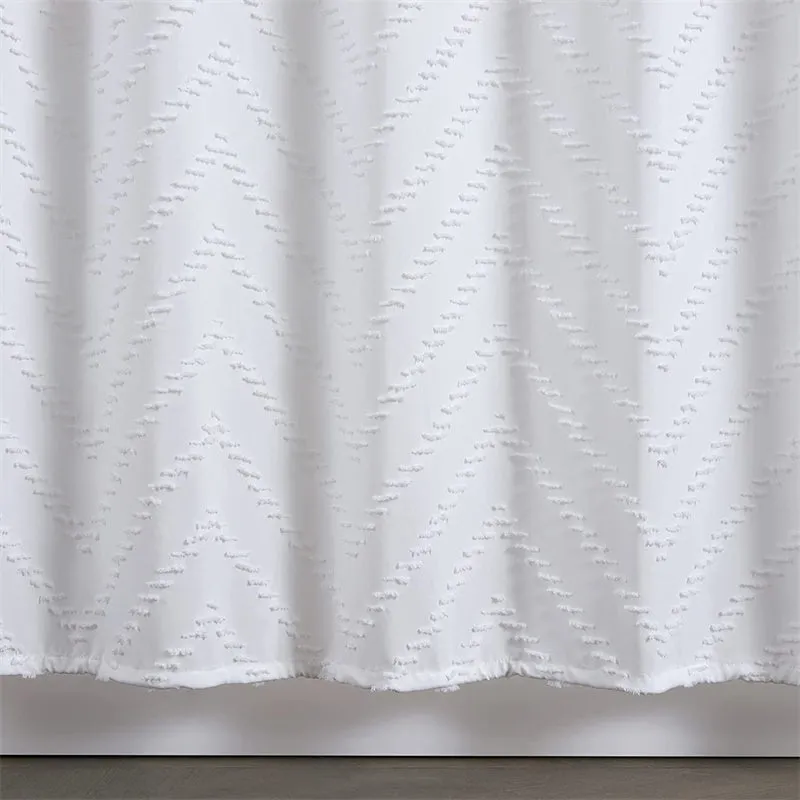 Modern Farmhouse Waterproof White Shower Curtain