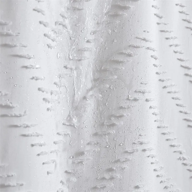 Modern Farmhouse Waterproof White Shower Curtain