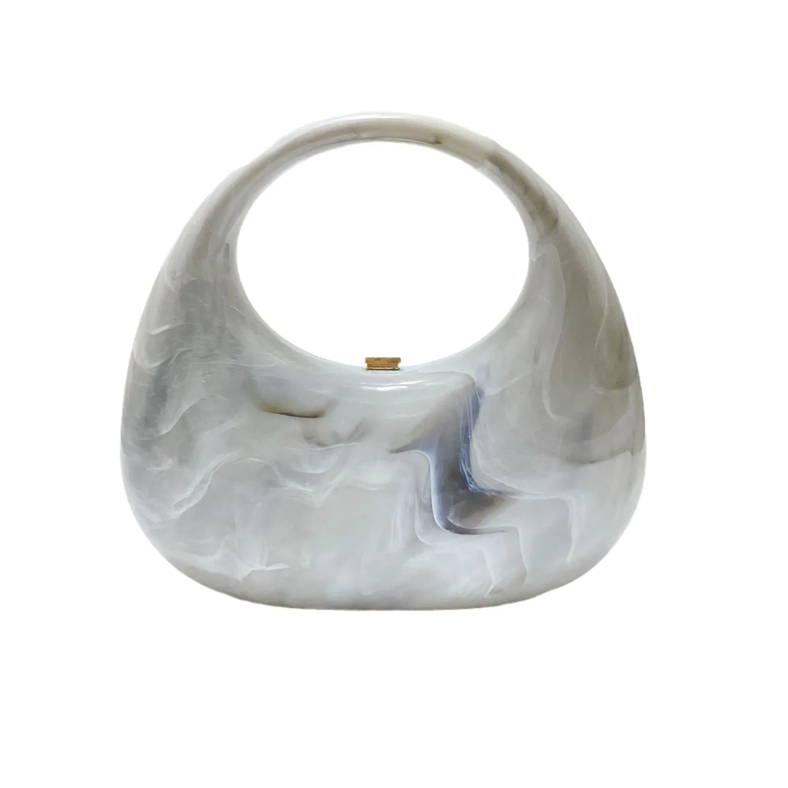 Moon Ice Cracked Goose Egg Acrylic Women's Crossbody Bag | Stylish Underarm Dinner Handbag
