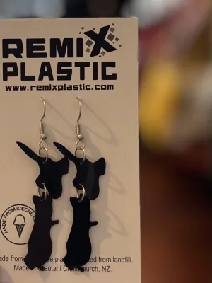 Remix Plastic Aotearoa Outline Earrings
