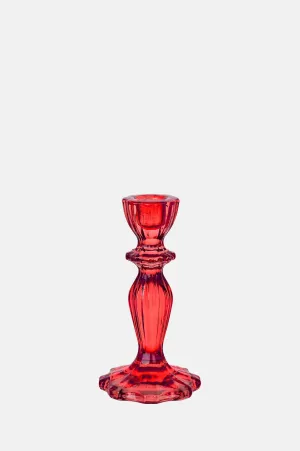 Ruby Red Glass Candlestick