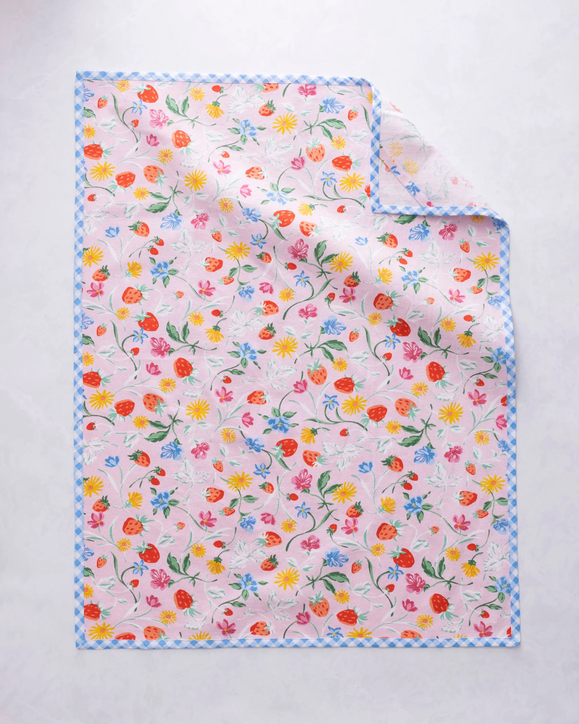Strawberry Vines - Tea Towels Set Of 2 - Blush