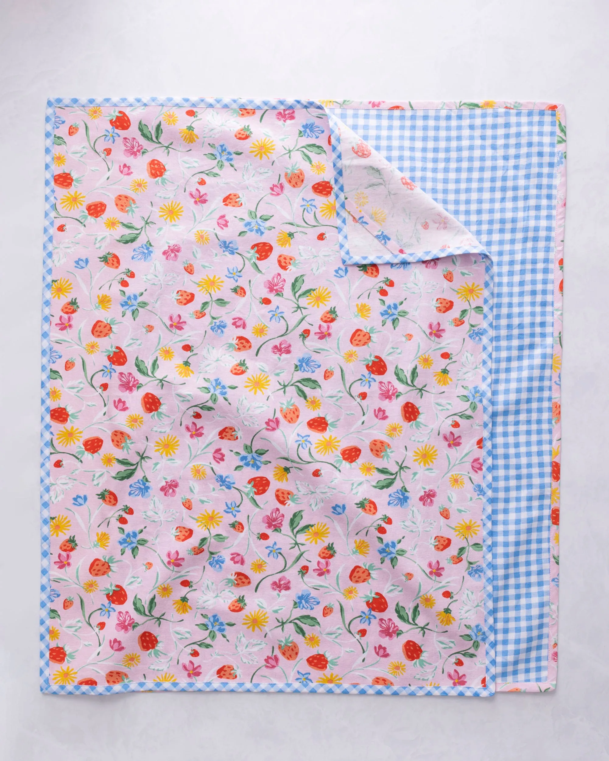 Strawberry Vines - Tea Towels Set Of 2 - Blush