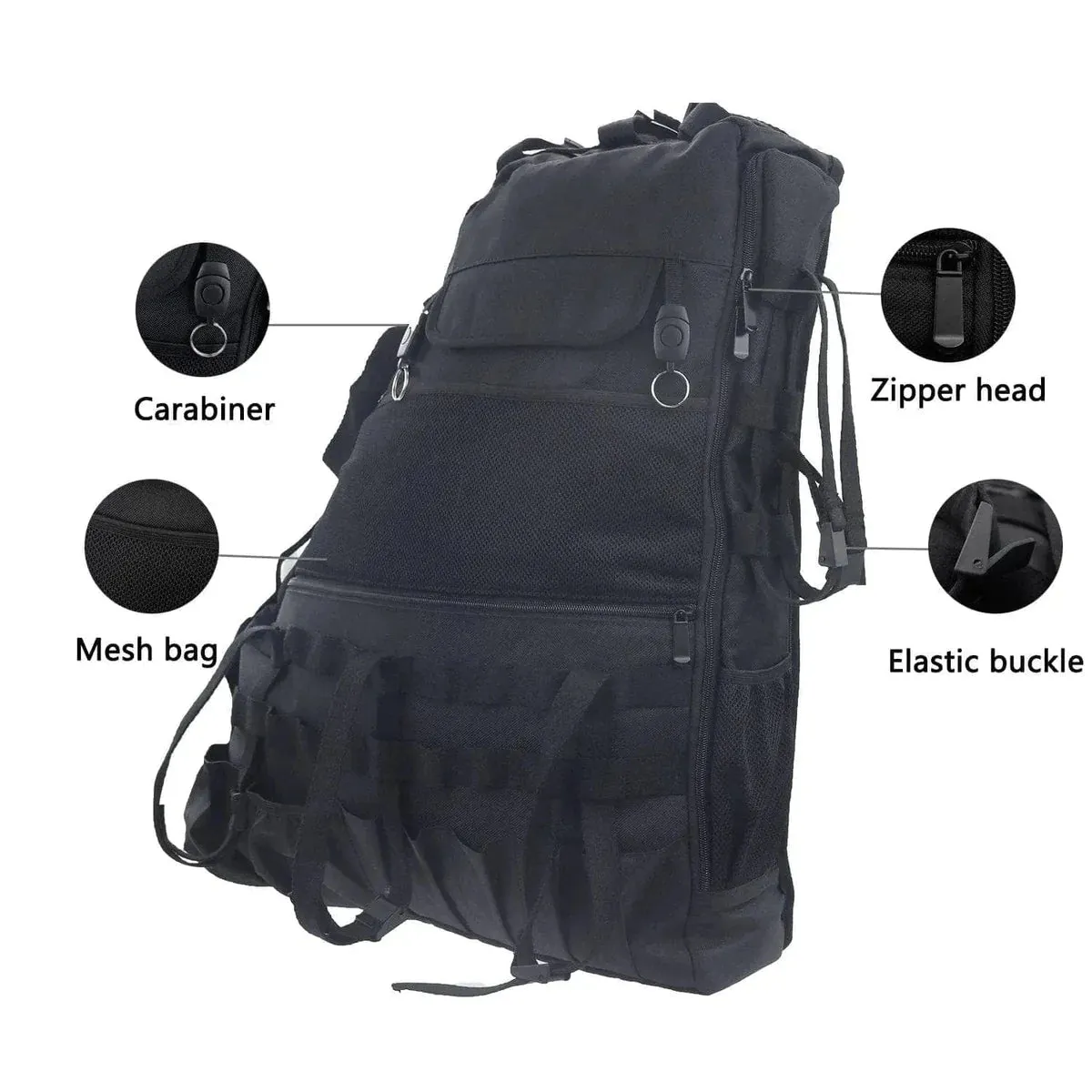 Suparee Rear Roll Bar Jeep Storage Bags with with Multi-Pockets & Organizers for 1997-2024 Jeep Wrangler JK JL TJ LJ
