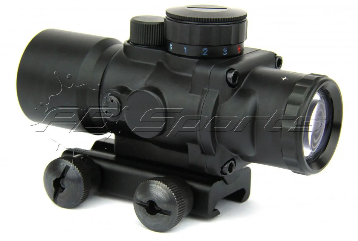 TACFIRE 3x30 Tri-Illuminated Ultra Compact Prism Scope - Black