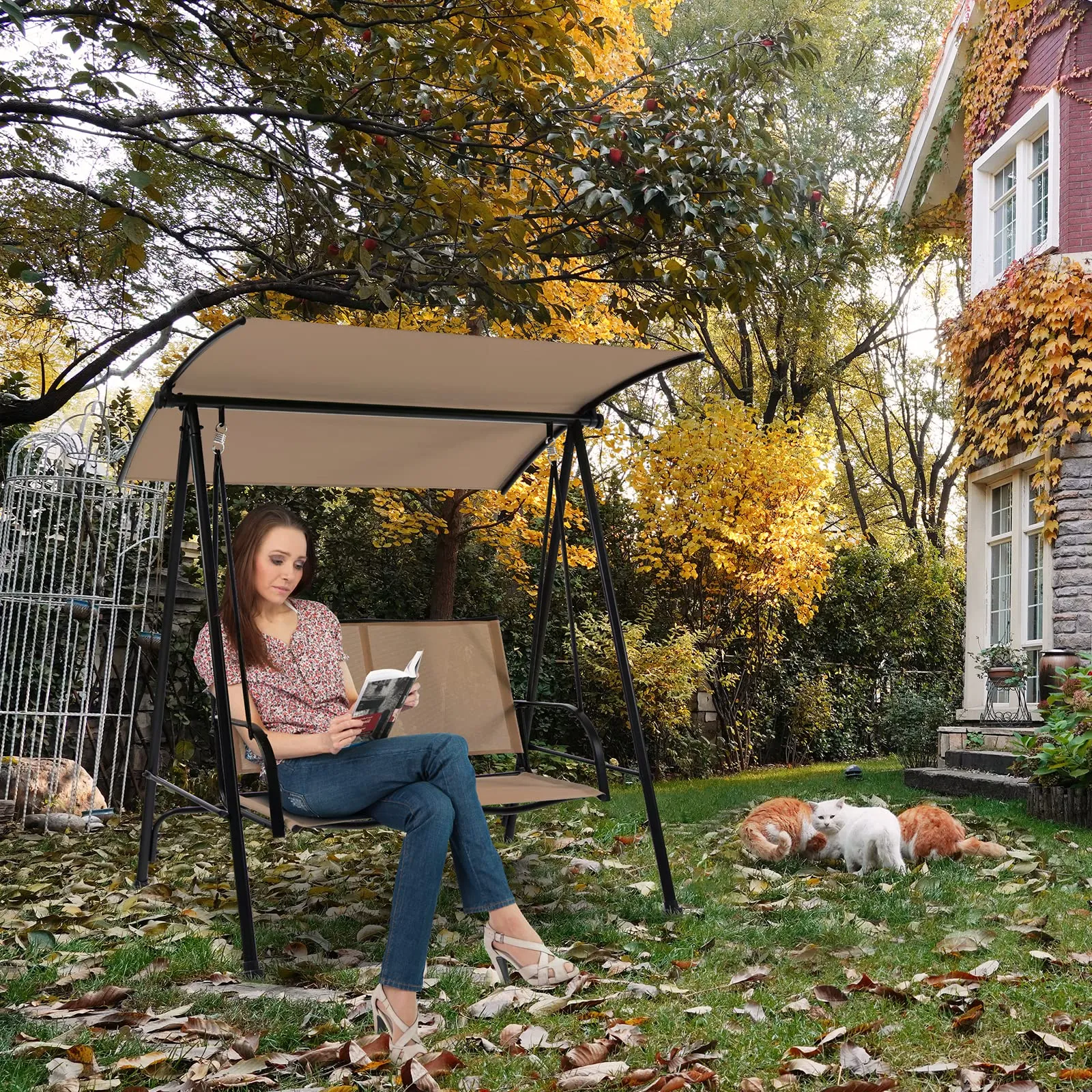 Tangkula 2 Person Porch Swing
