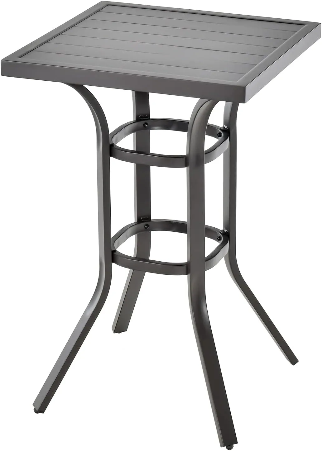 Tangkula 24 Inch Outdoor Bar Table, Patio Bar Height Table with Aluminum Tabletop & Heavy-Duty Metal Legs (only table)