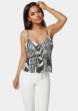 Tie Front Satin Cami