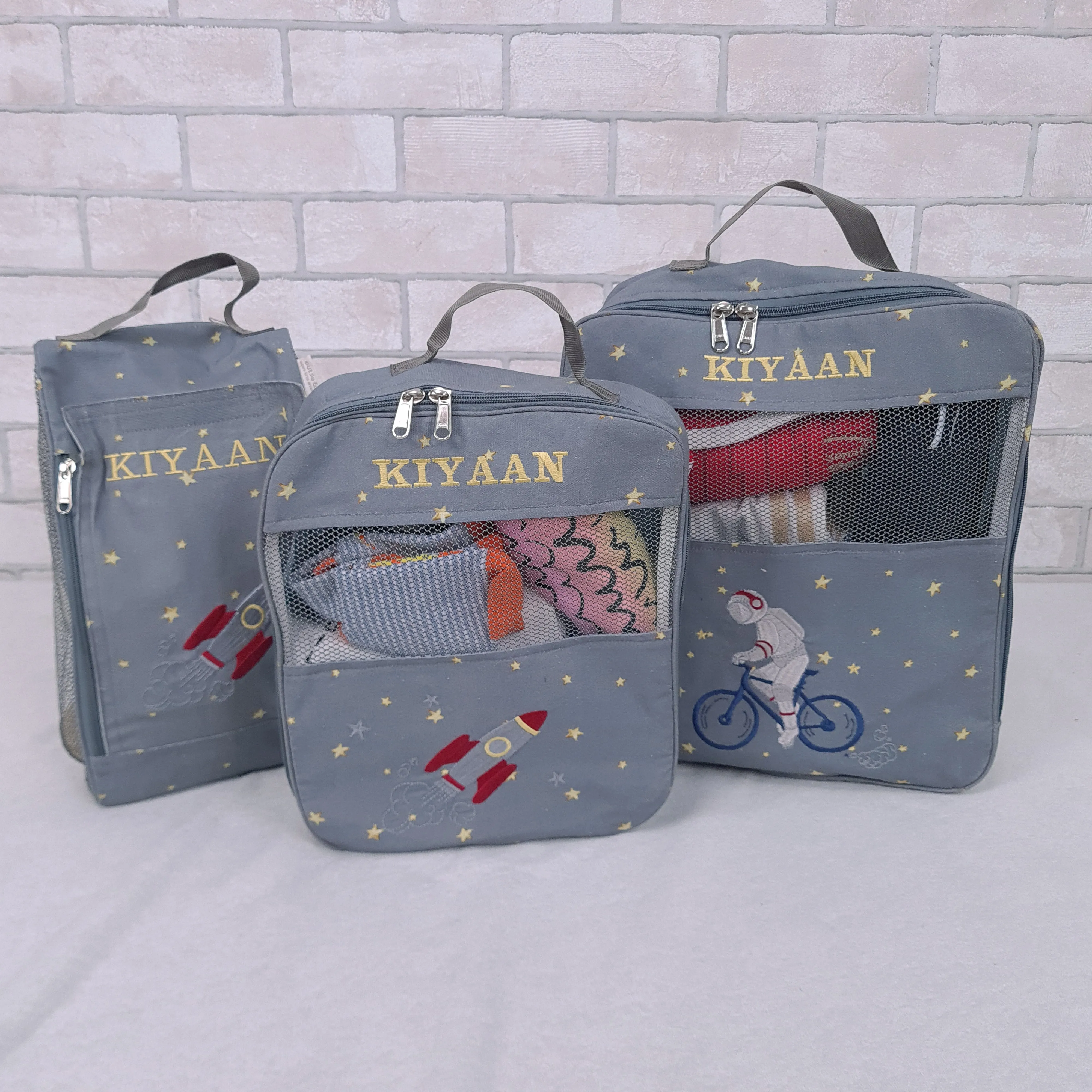 To The Moon And Back  Organizer Bags  (Set of 3) Small Organizer Bag     Big Organizer Bag     Shoe Bag