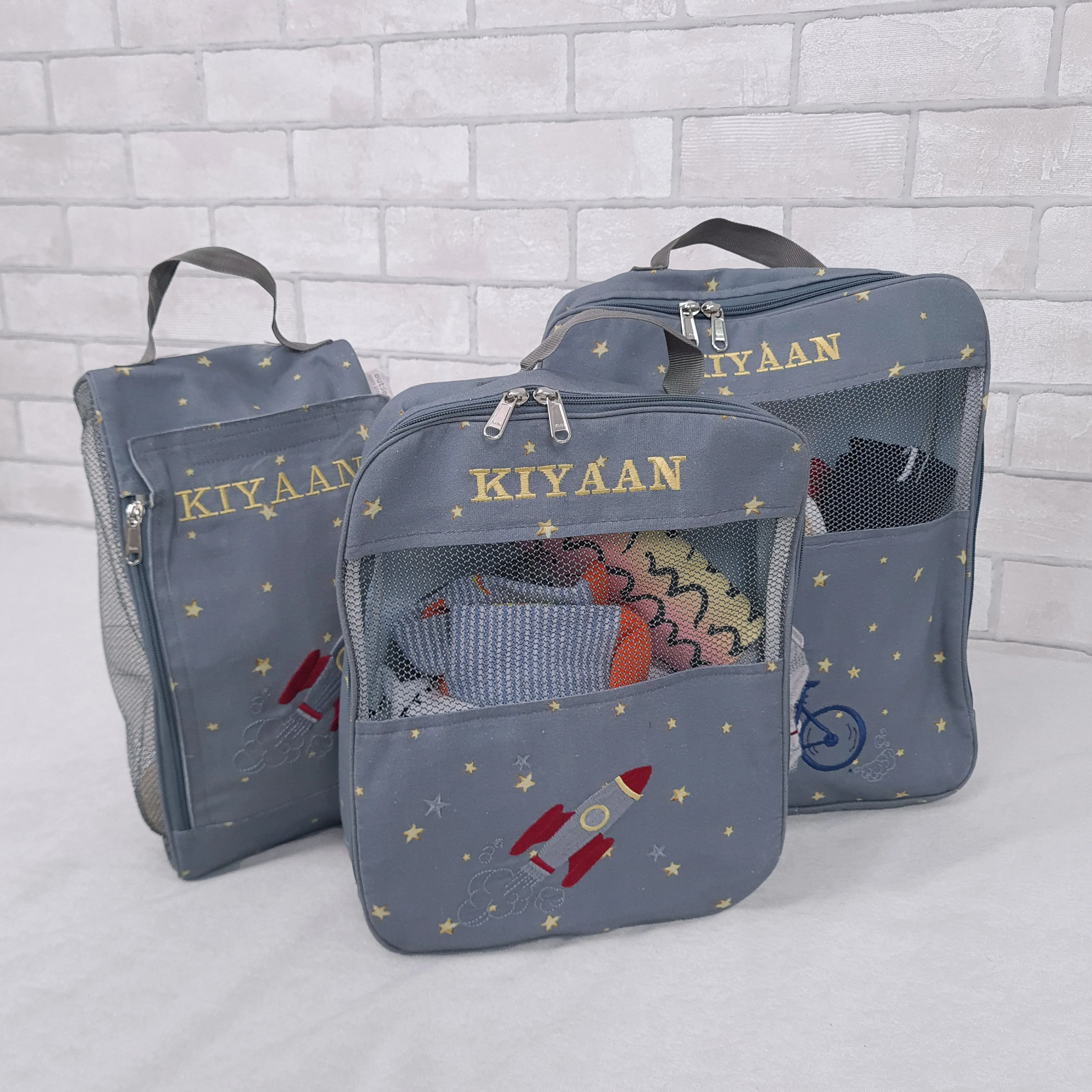 To The Moon And Back  Organizer Bags  (Set of 3) Small Organizer Bag     Big Organizer Bag     Shoe Bag