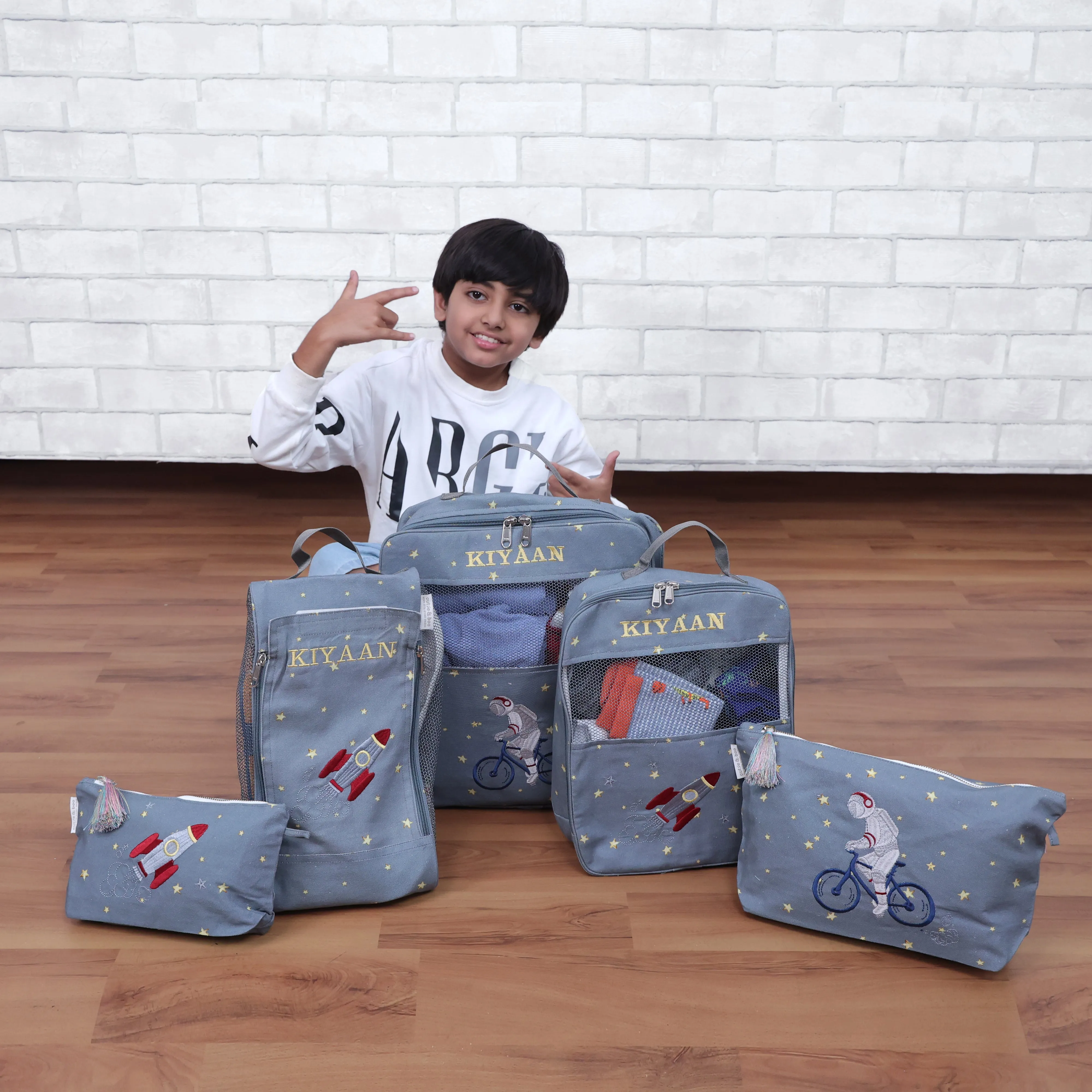 To the Moon And Back Organizer Bags (Set of 5) Small Organizer Bag   Big Organizer Bag   Shoe Bag   Small Pouch   Big Pouch