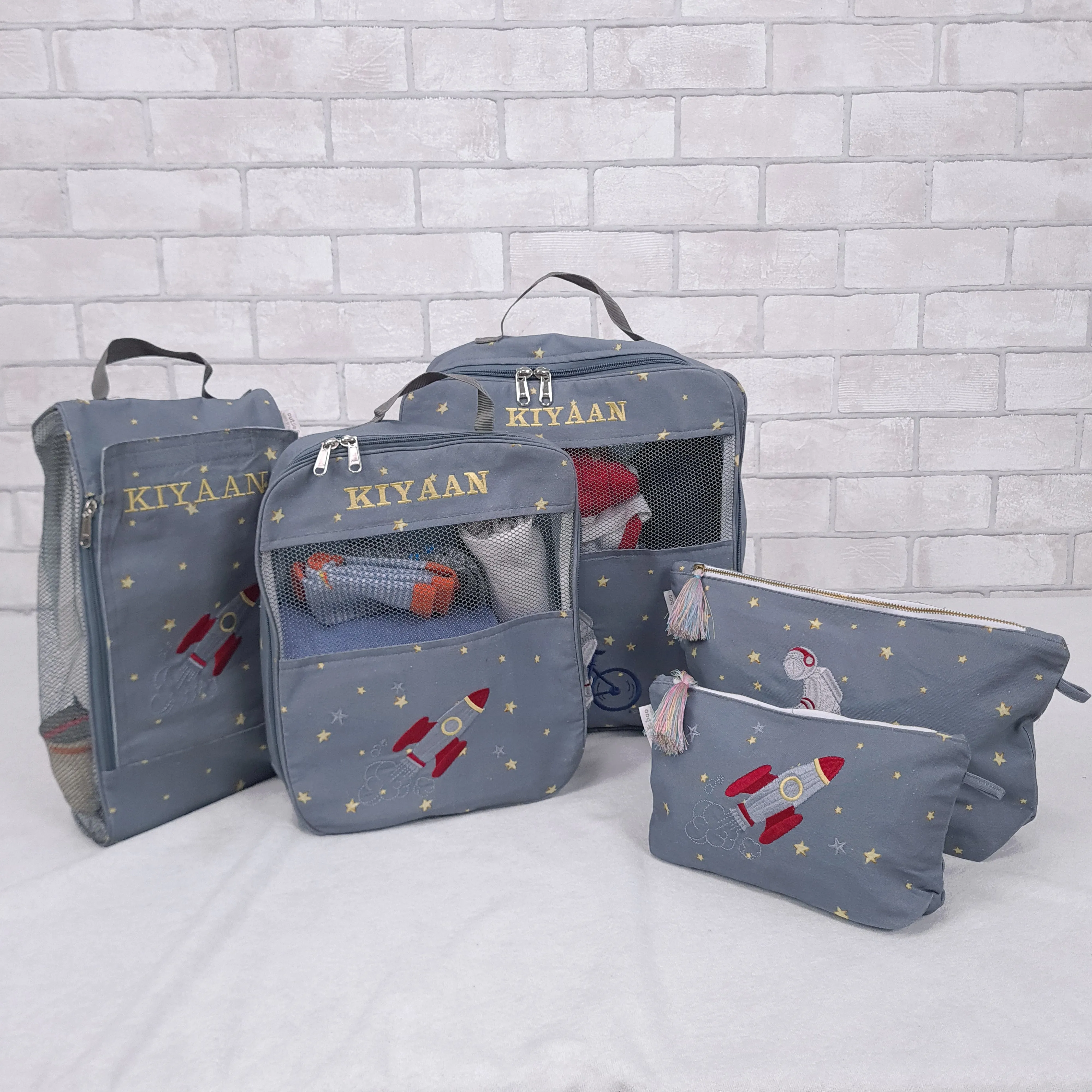 To the Moon And Back Organizer Bags (Set of 5) Small Organizer Bag   Big Organizer Bag   Shoe Bag   Small Pouch   Big Pouch