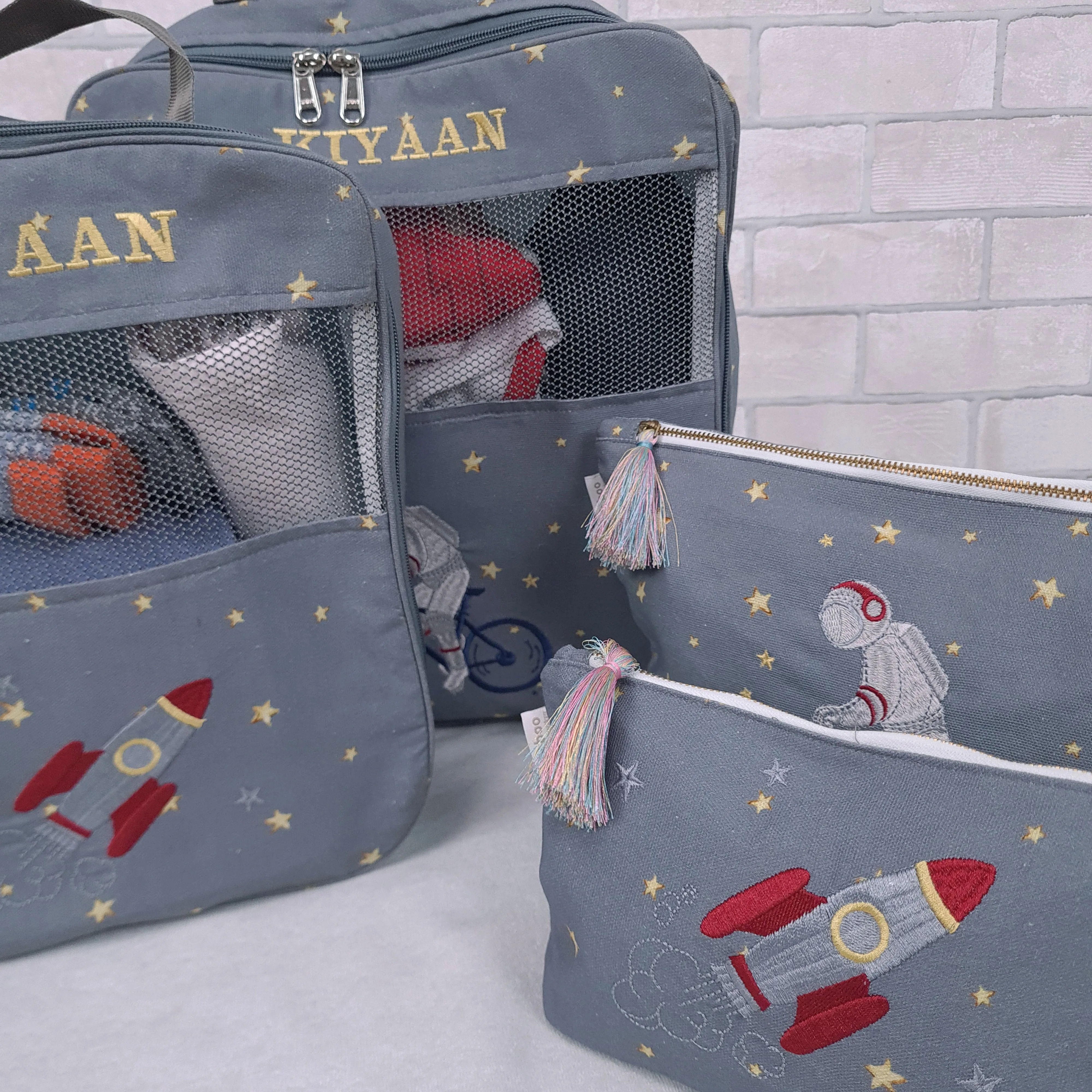 To the Moon And Back Organizer Bags (Set of 5) Small Organizer Bag   Big Organizer Bag   Shoe Bag   Small Pouch   Big Pouch